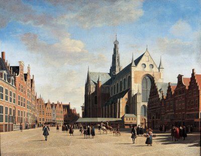 The Great Market in Haarlem by Gerrit Adriaensz Berckheyde